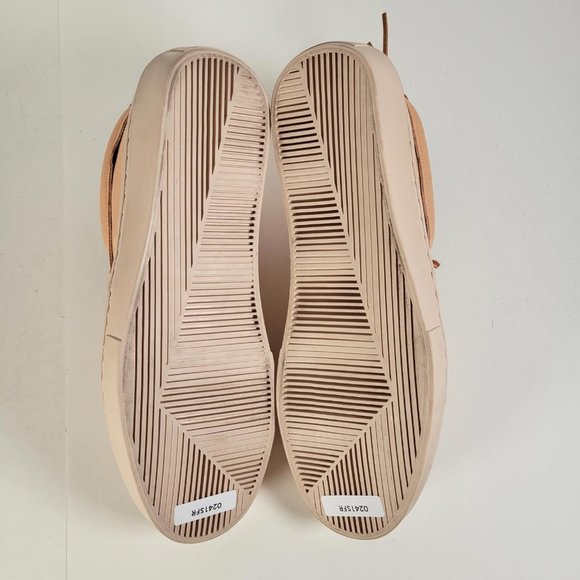 Clean Weather Vegan Raw Undyed Tan Leather Unisex Sneaker Women Size 9 1/2 - Picture 10 of 14